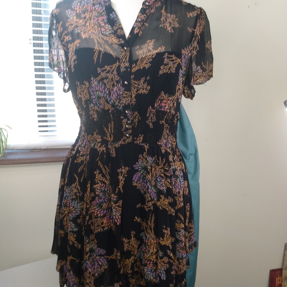 Free people peasant ruffle flare dress